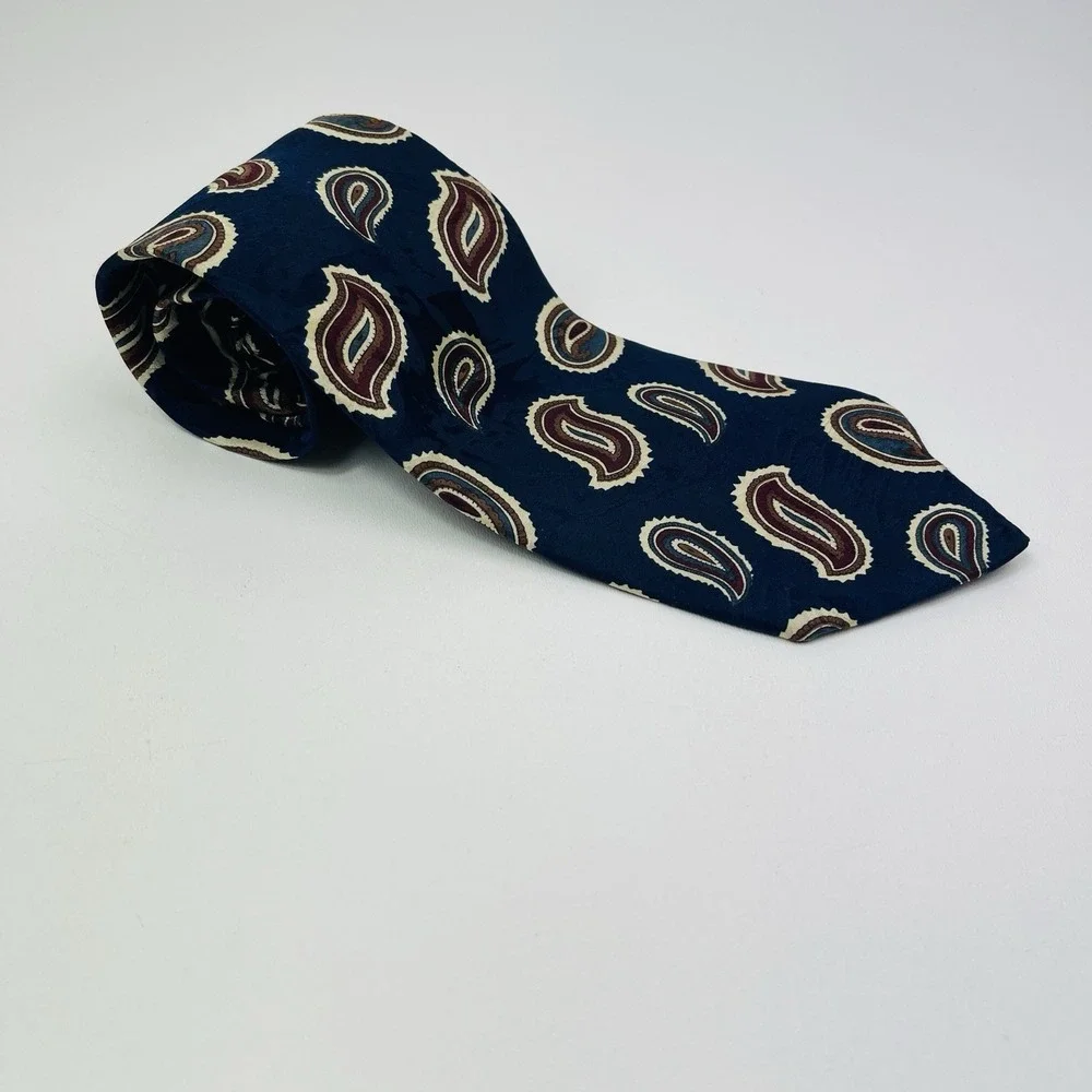 Boston Traders Silk Repp Tie Necktie Blue made‎ in USA